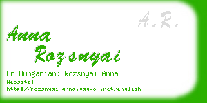 anna rozsnyai business card